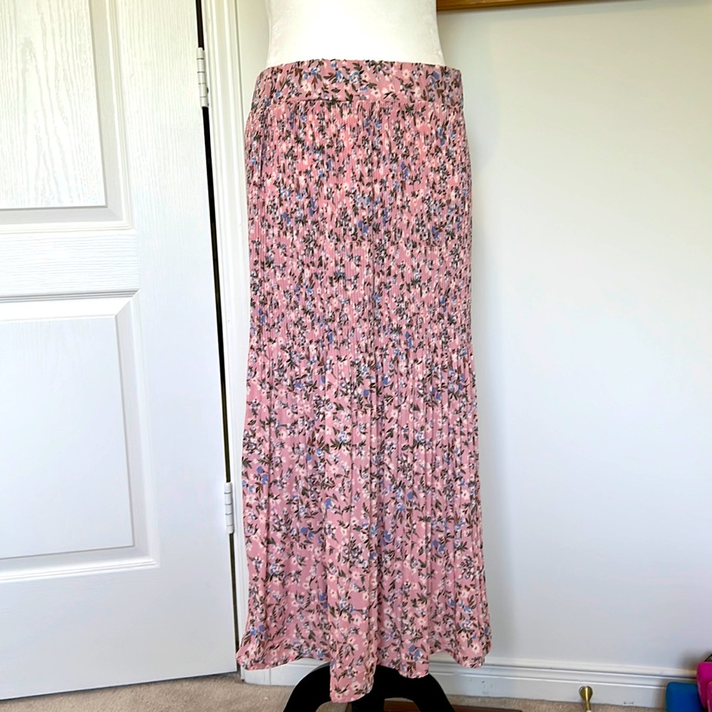 Pink floral skirt